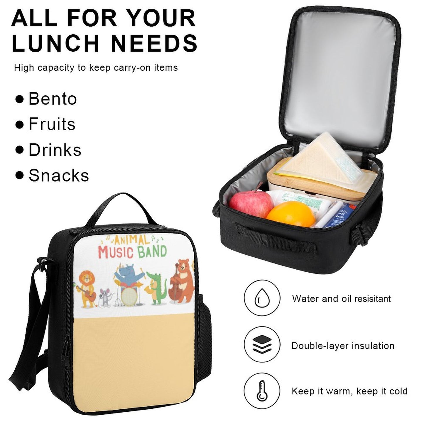 Set of 3 Bags (Shoulder Bag Lunch Bag & Pencil Pouch)
