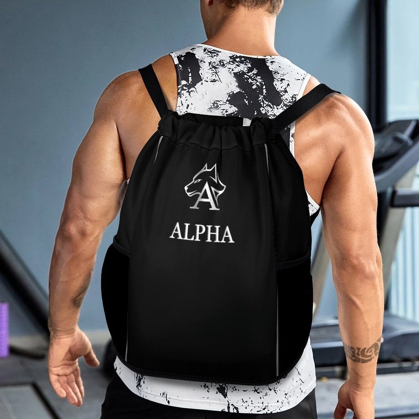Waffle Cloth Sprots Drawstring Bag (Multi-Sites)