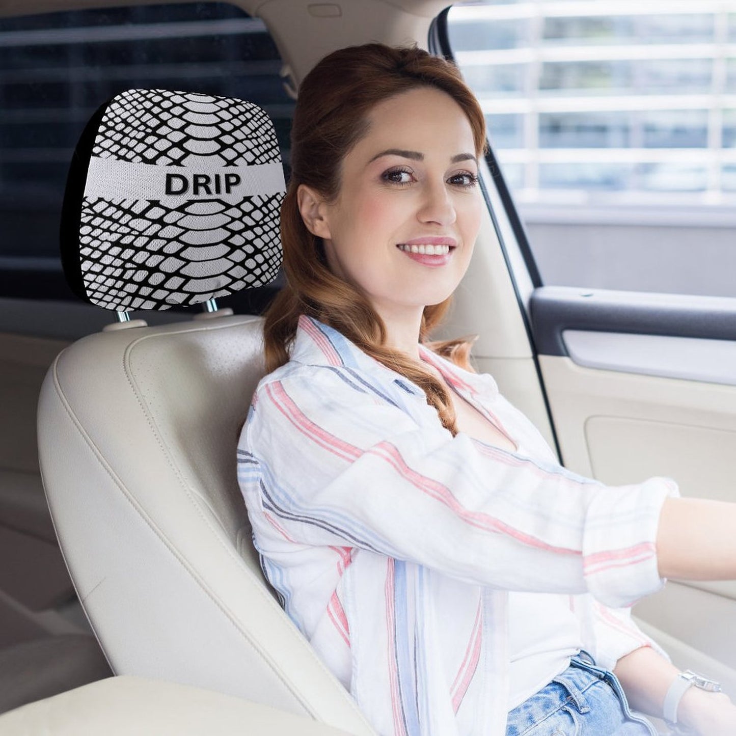 Custom Car Headrest Covers-DRIP