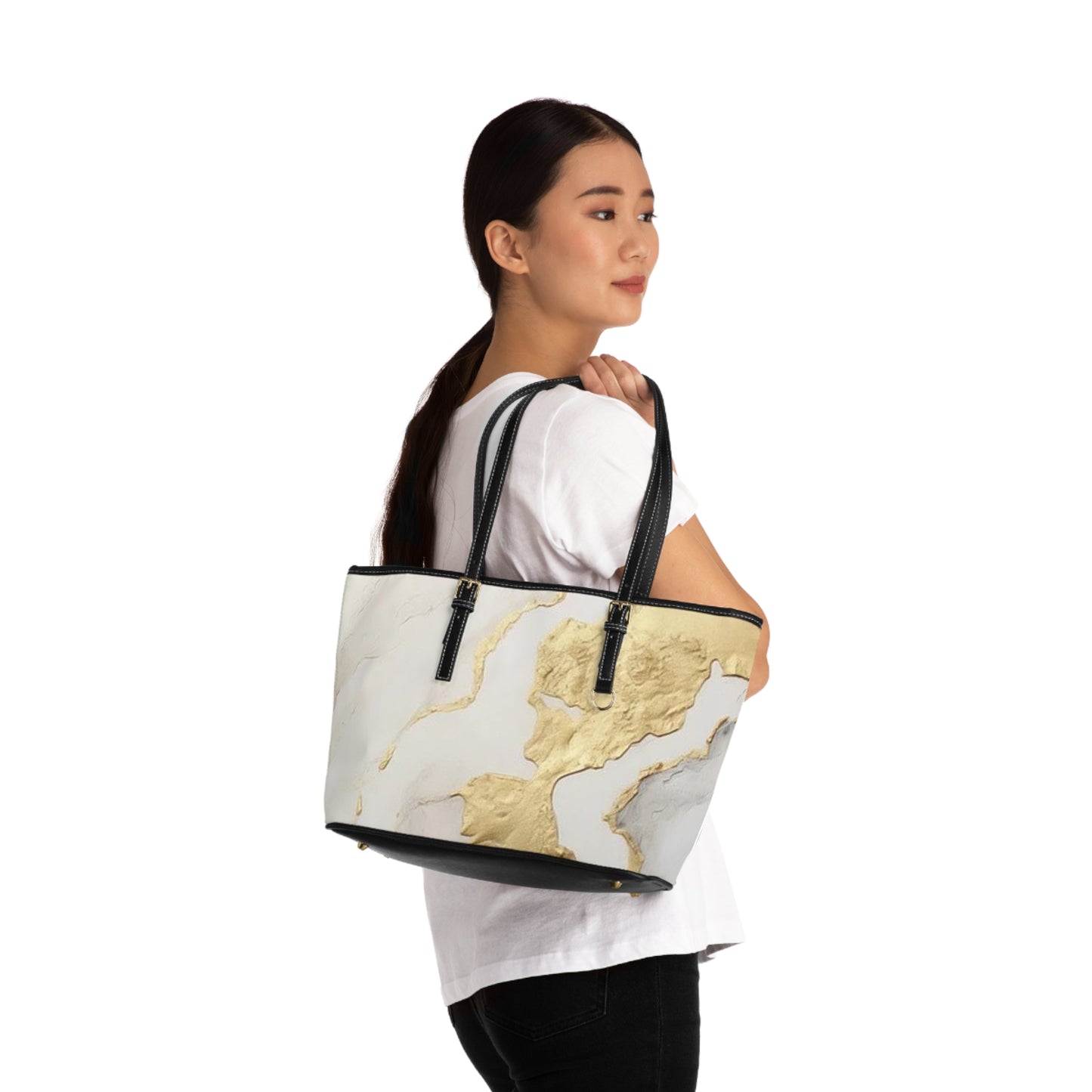 GOLD FOIL 3D Leather Shoulder Bag