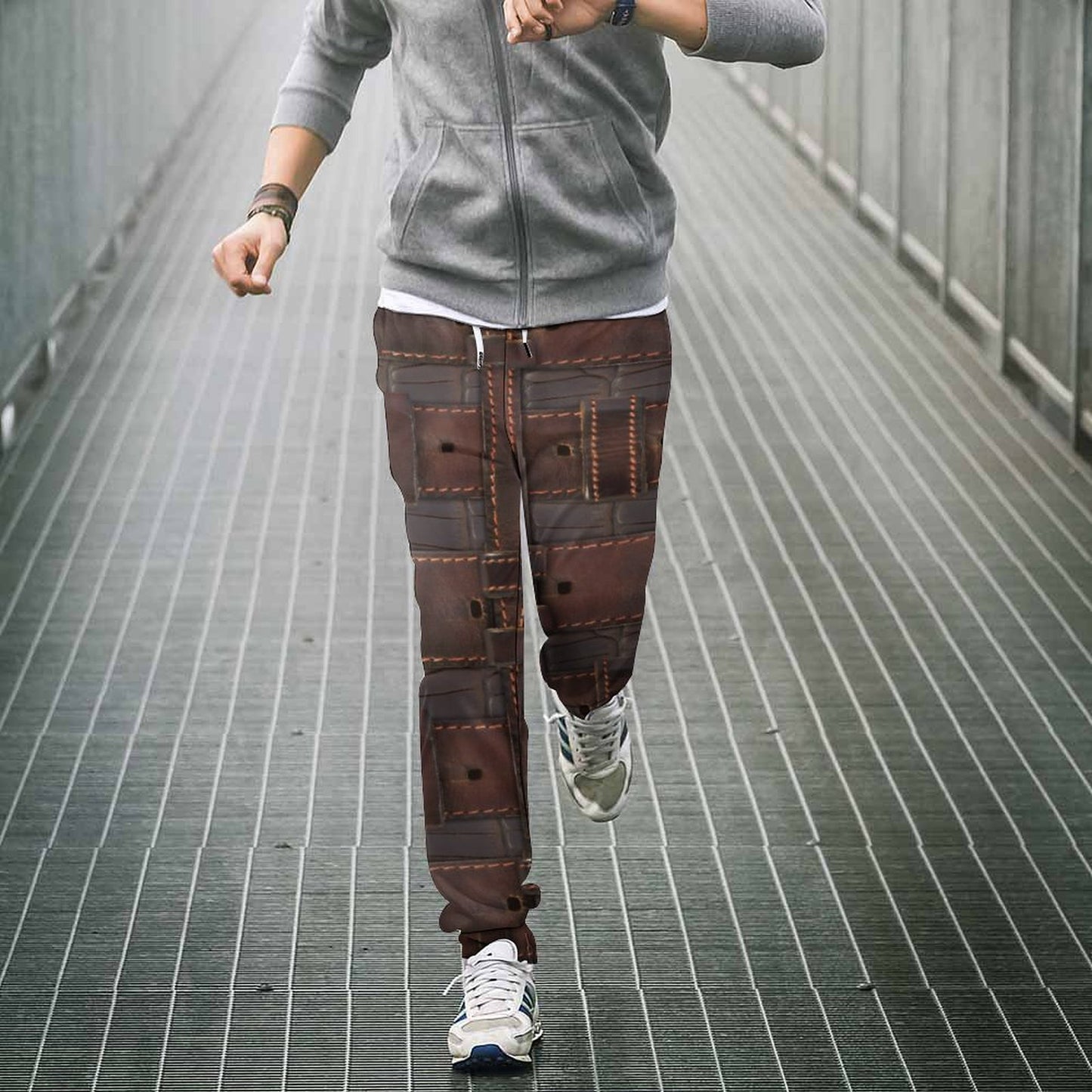 RUGGED LEATHER BUCKLE Print Sweatpants-SMALL-5XL
