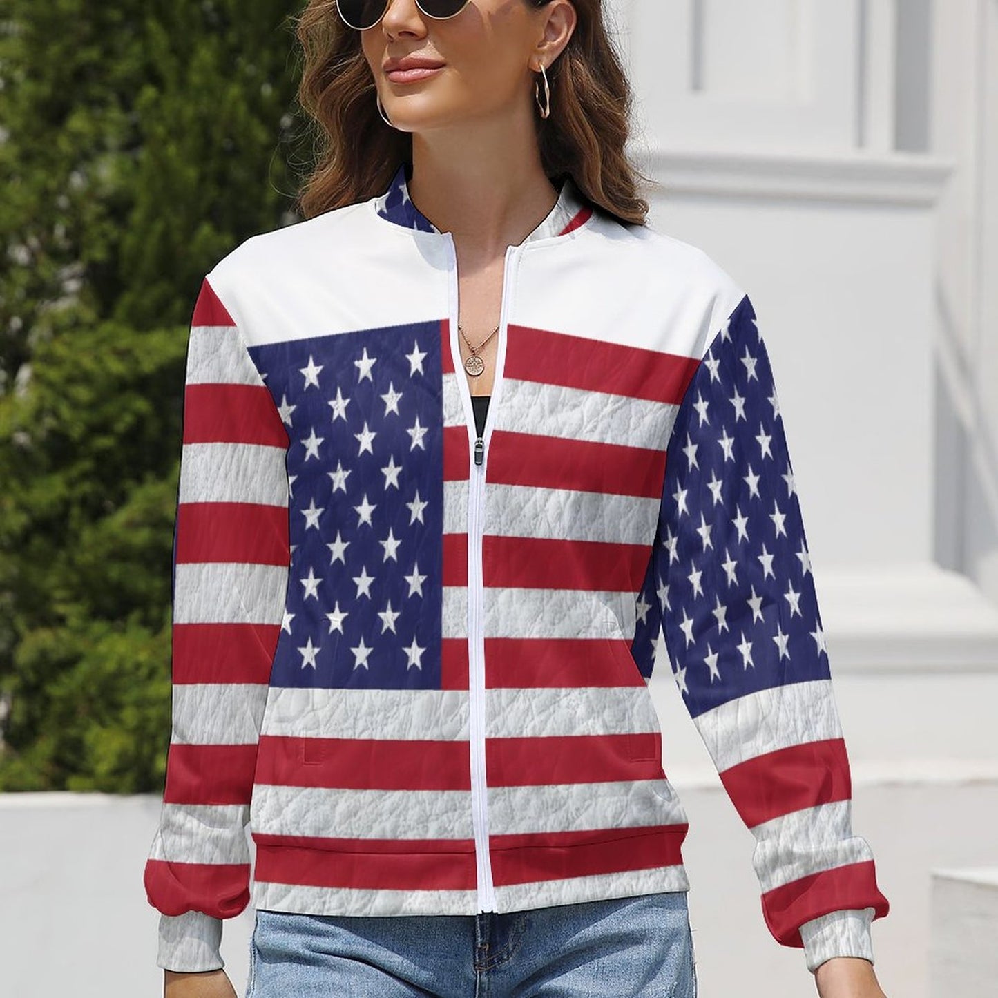 AMERICA Women's Zipper Jacket-XS-XL