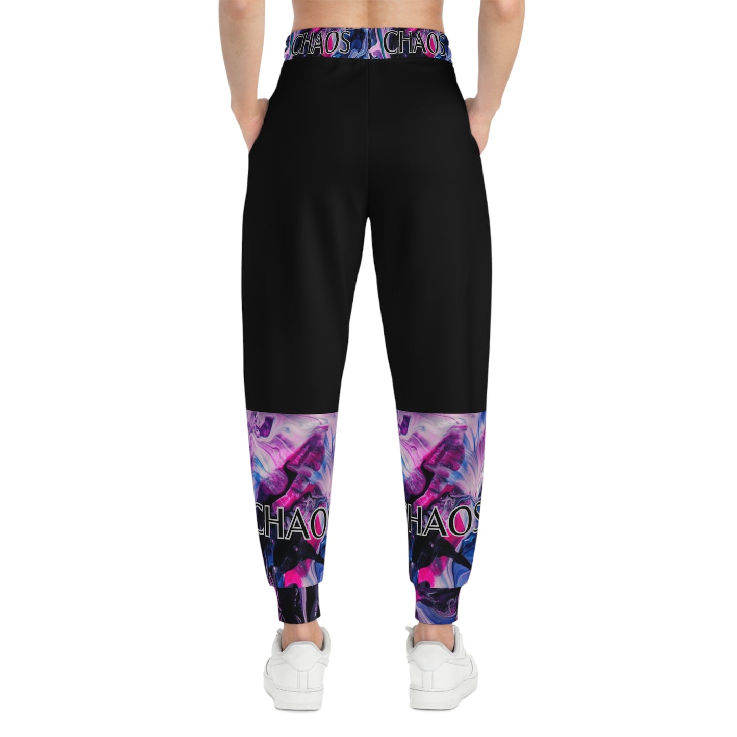CHAOS on Black Unisex Athletic Joggers-SMALL-3XL