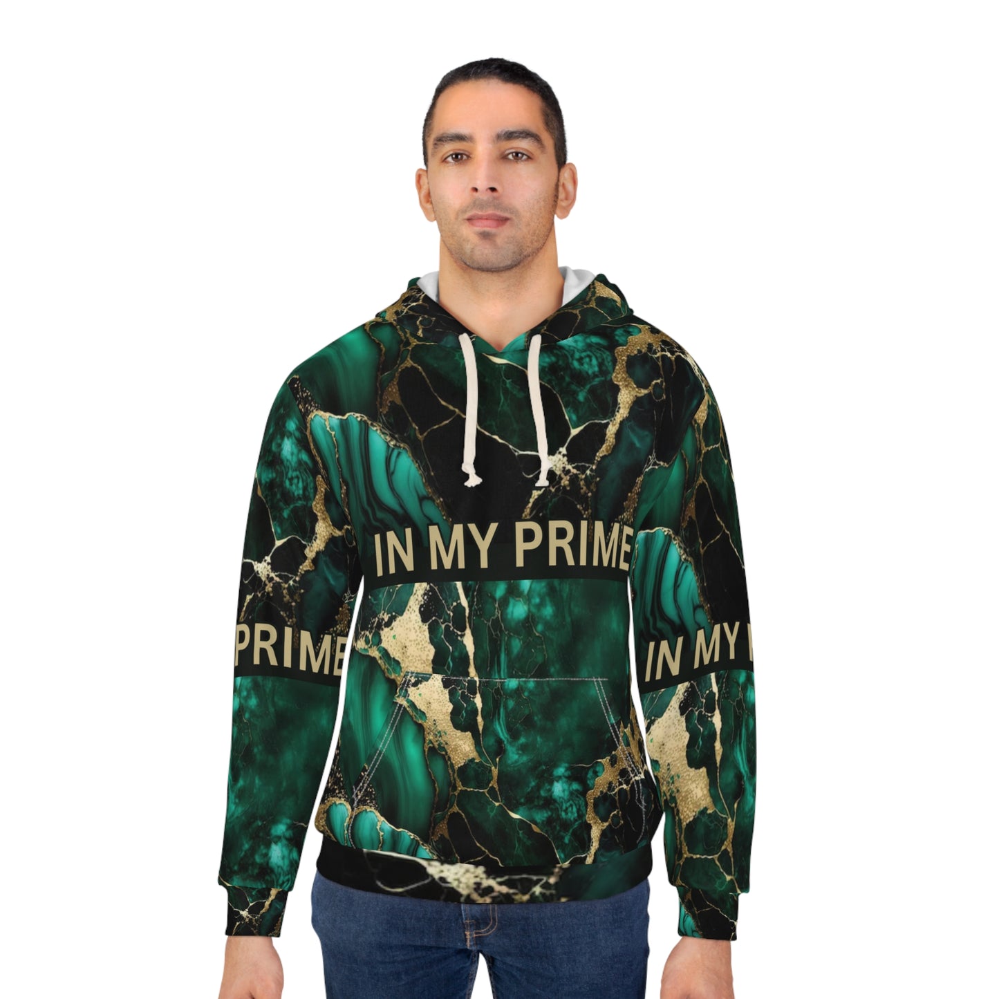 IN MY PRIME Green/Gold MARBLE Unisex Pullover Hoodie