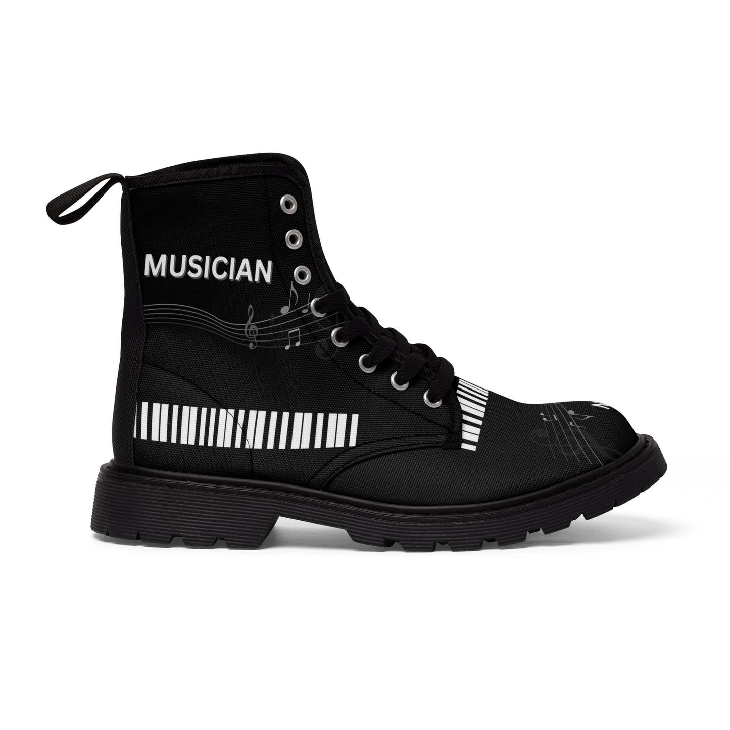 MUSICIAN'S PIANO Women's Canvas Boots