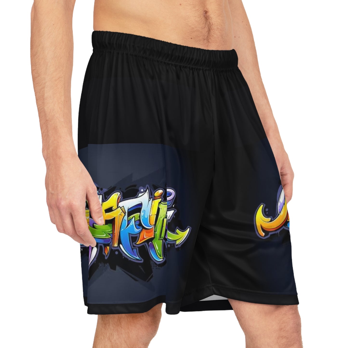 COLORFUL GRAFFITI Unisex Basketball Loose Shorts-XS-2XL (match to Jersey)