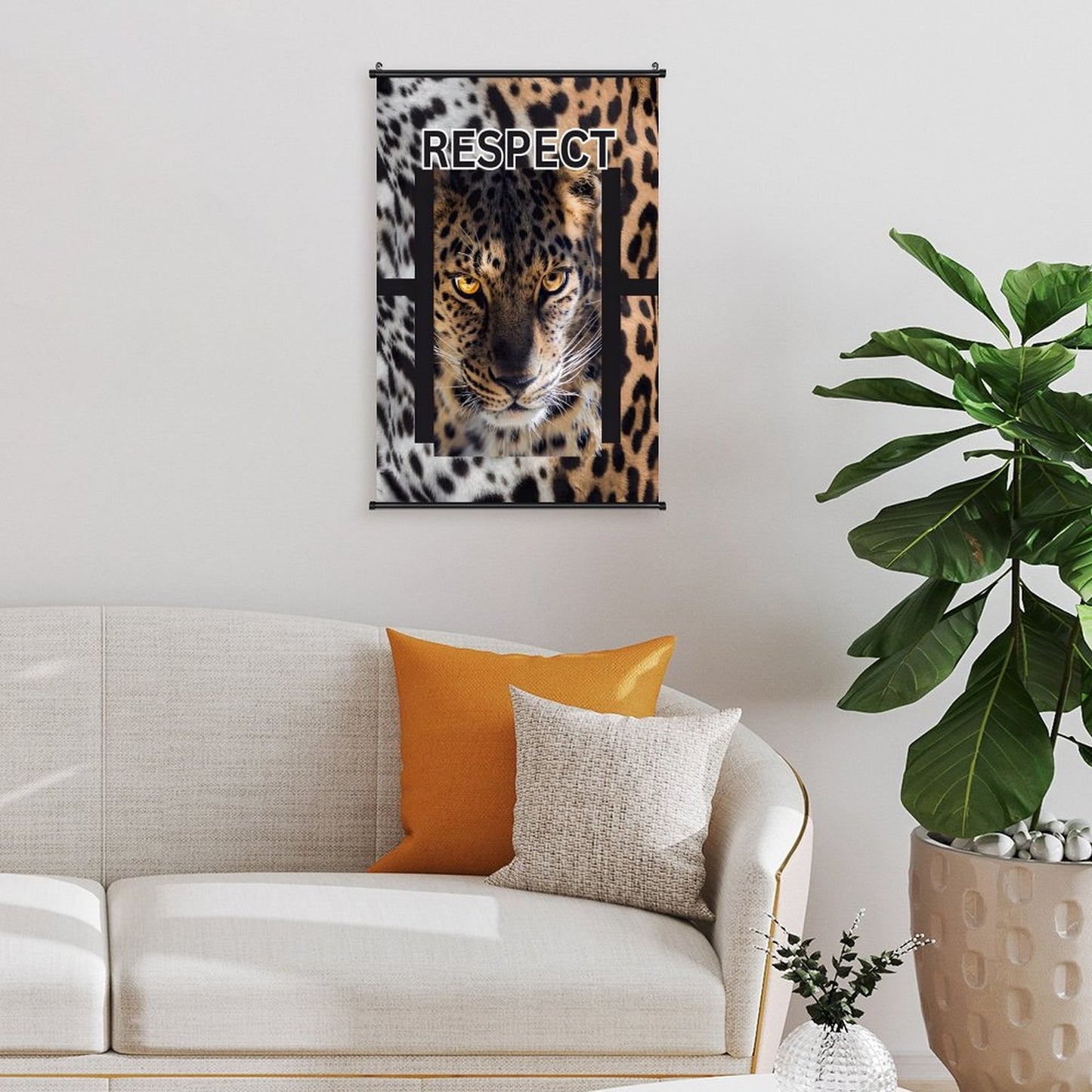 Canvas Hanging Poster with Scrolls-16"x24"/ 40x60cm-RESPECT