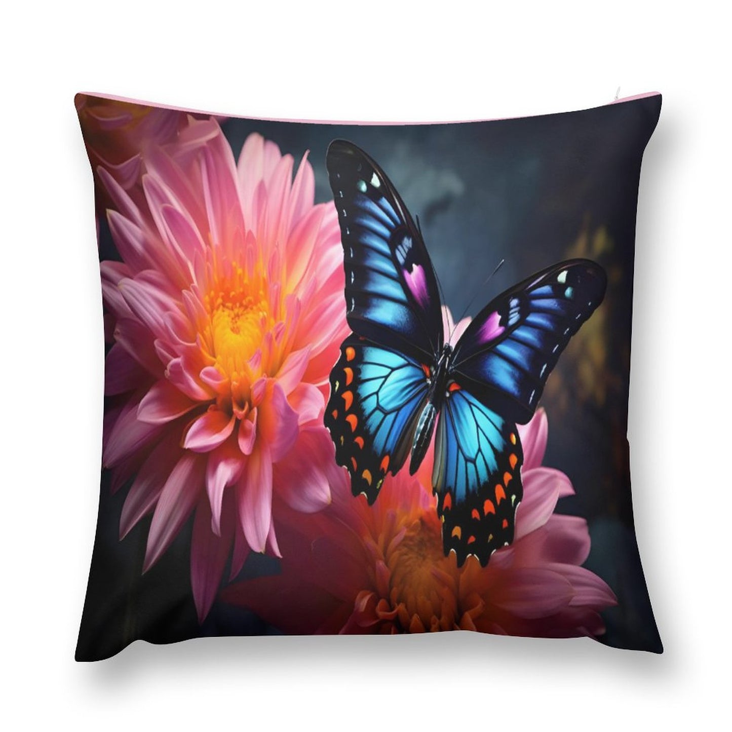 BLUE BUTTERFLY Plush Pillowcase Set of 4