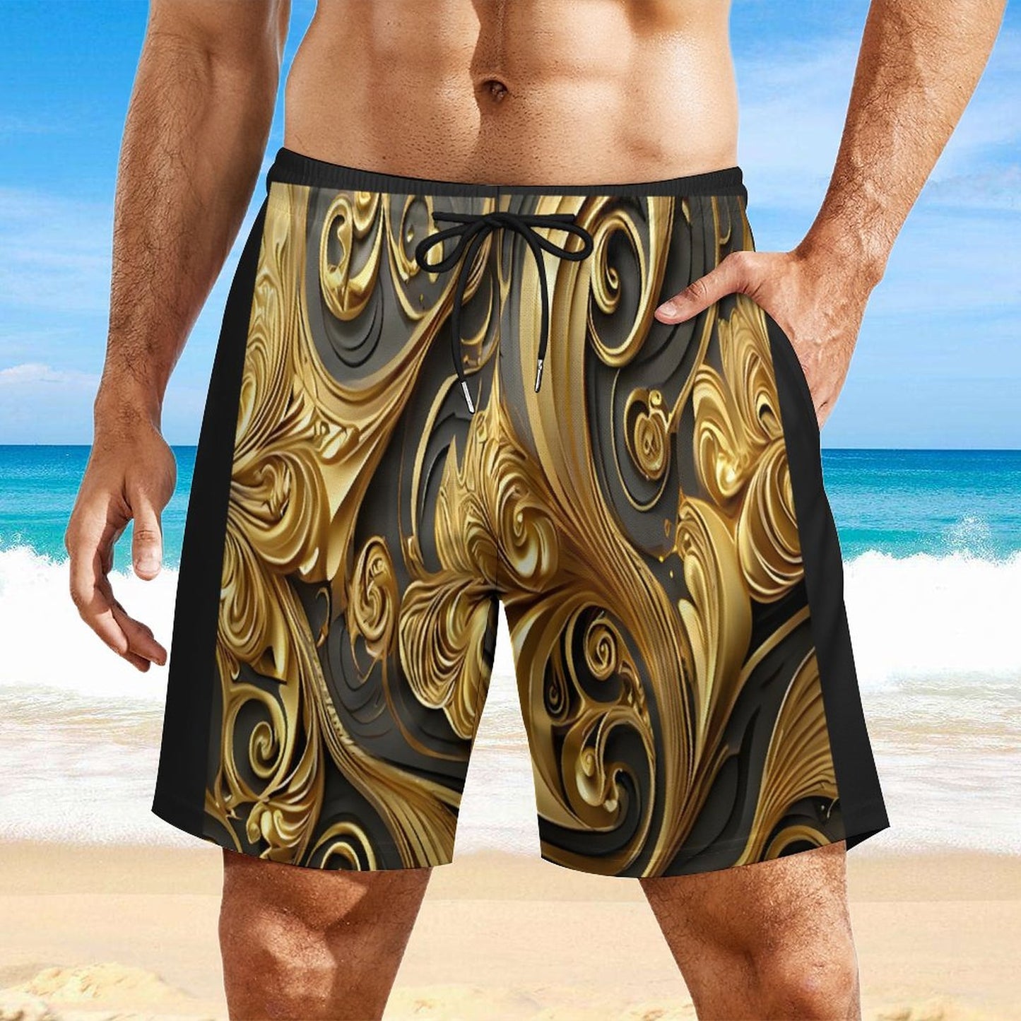 Men's Beach Shorts with 4 Pockets