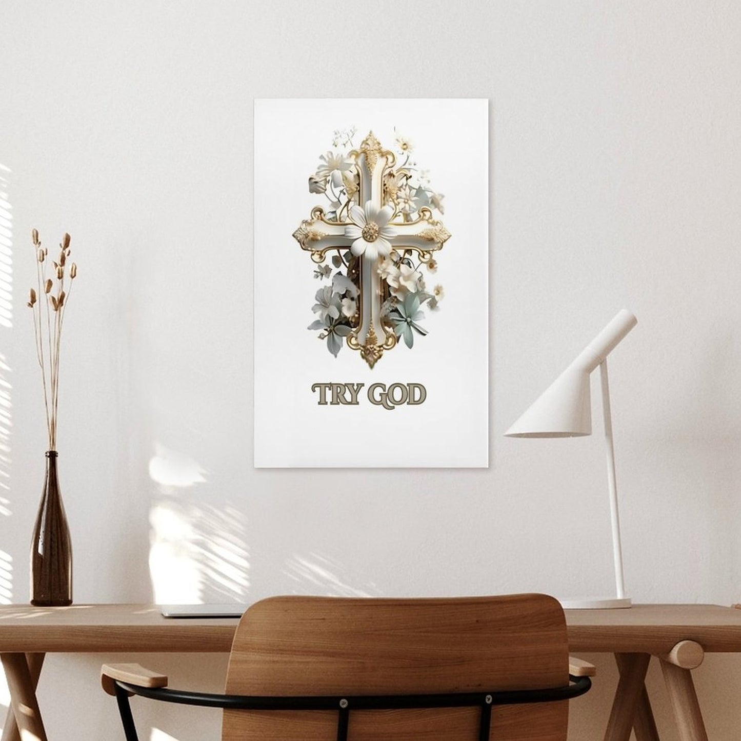 Framed Wooden Poster Hanging (Vertical 2:3)-8x12 inch-TRY GOD