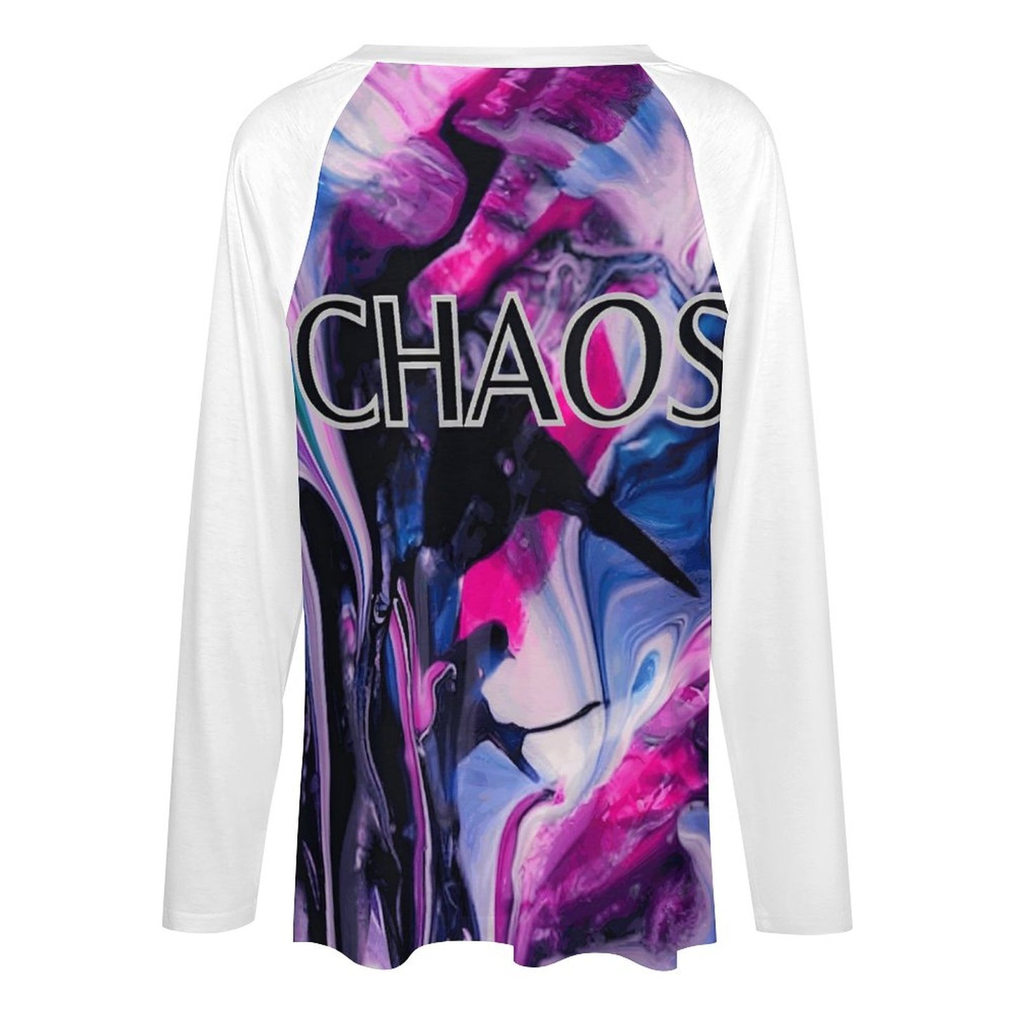 CHAOS V-neck Loose Long Sleeve T-shirt (SMALL-5XL)
