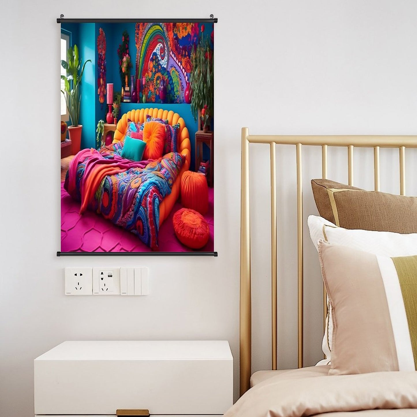 Canvas Hanging Poster with Scrolls-16"x24"/ 40x60cm