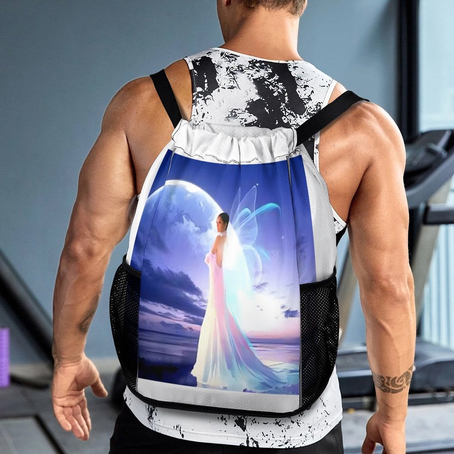 Waffle Cloth Drawstring Bag