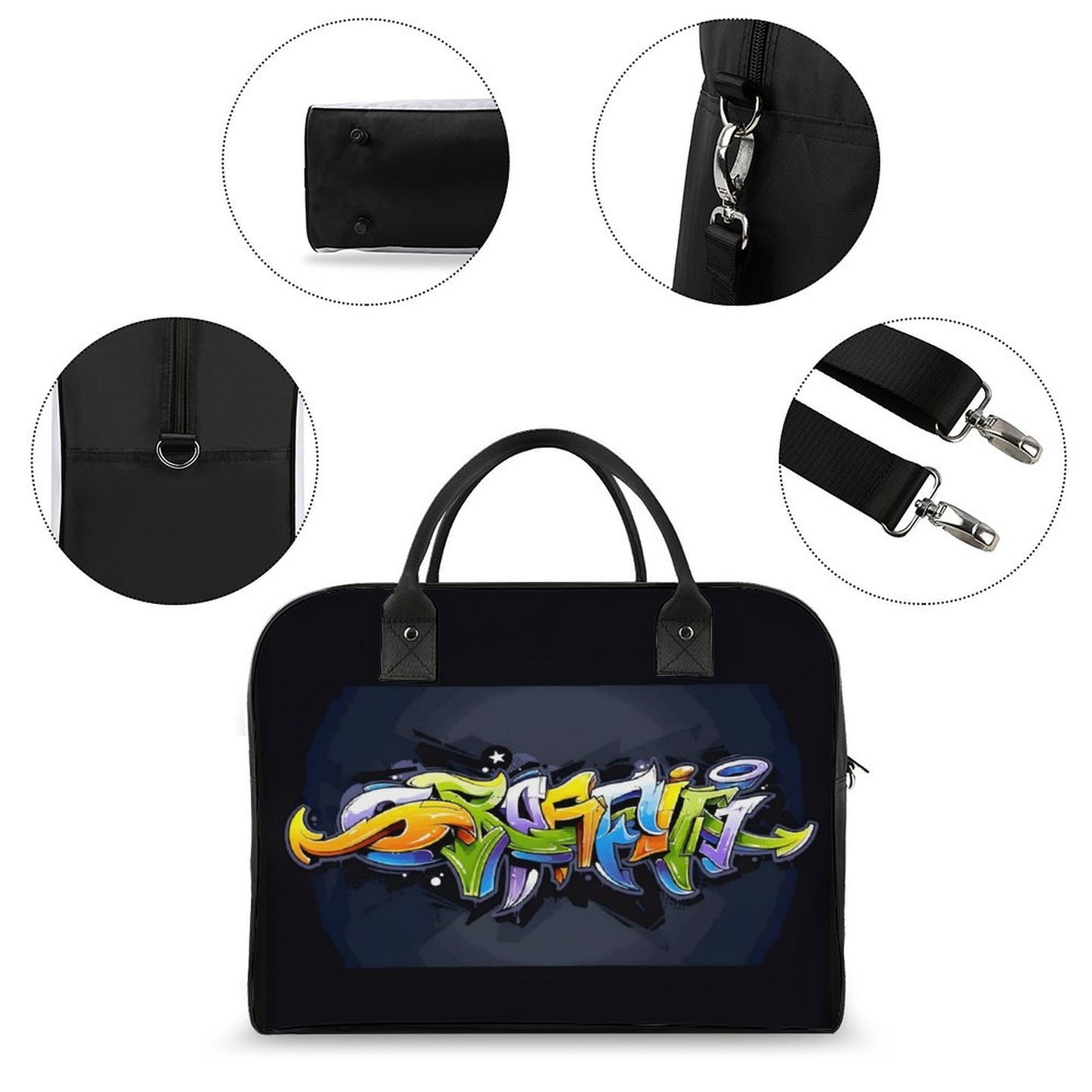 COLORFUL GRAFFITI Travel Bag with double zippers (waterproof)