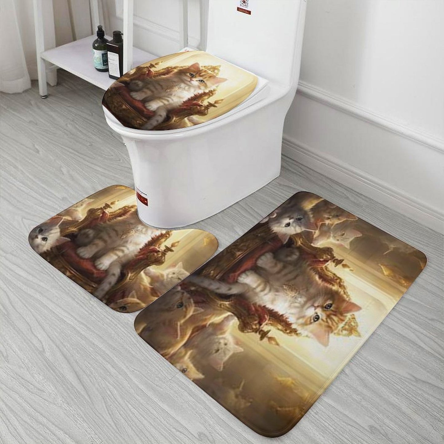 Coral Velvet Restroom Rug Set of 3-15.7"x23.6"/ 40x60cm