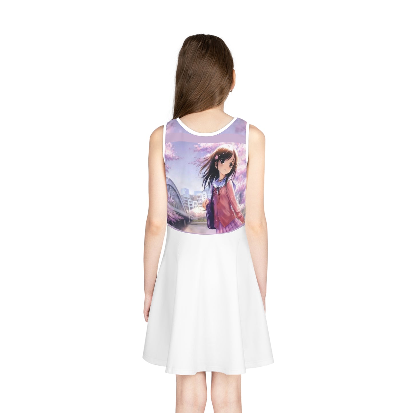 SCHOOL GIRL Girls' Sleeveless Sundress (white)
