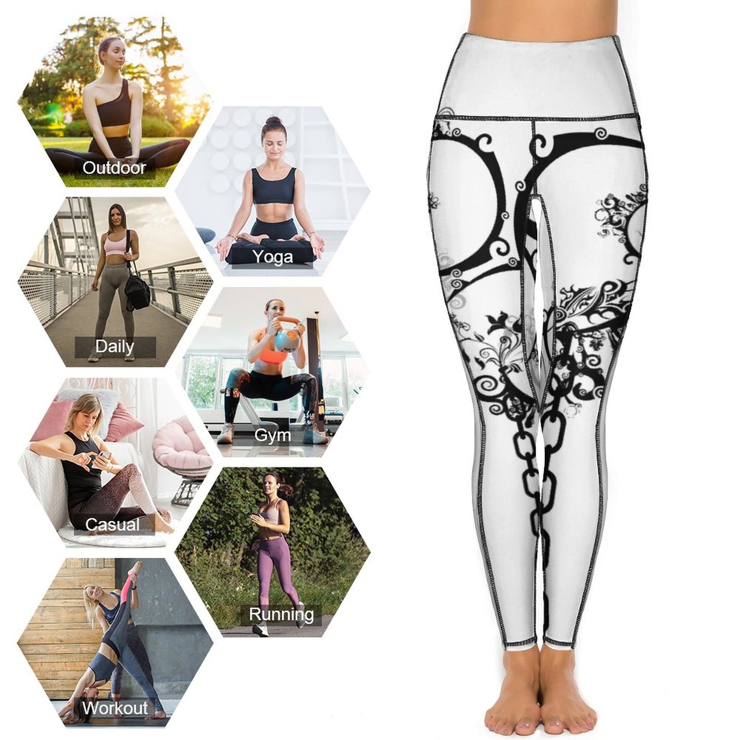 Custom Printed Yoga Pants with 2 Pockets CE003 (All-Over Printing)