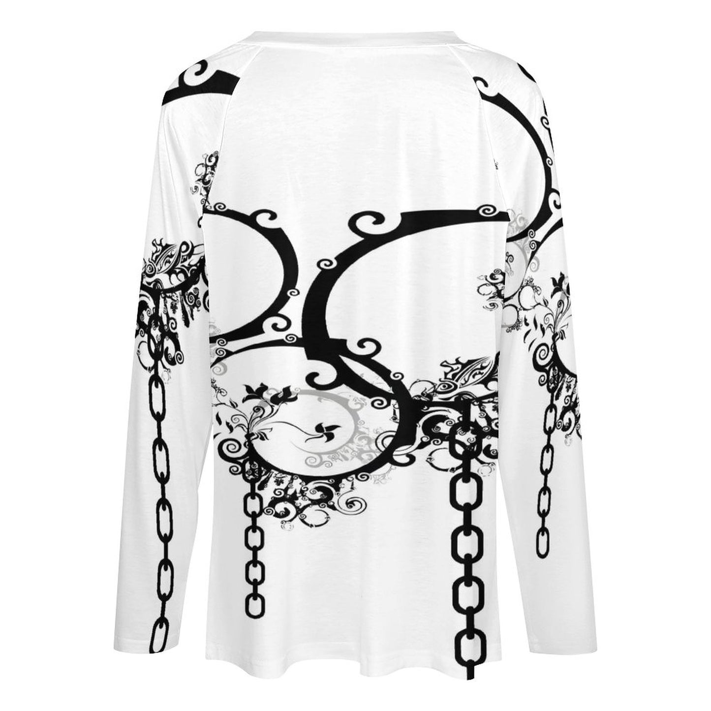 V-neck Loose Long Sleeve T-shirt TLREV2 (All-Over Printing)