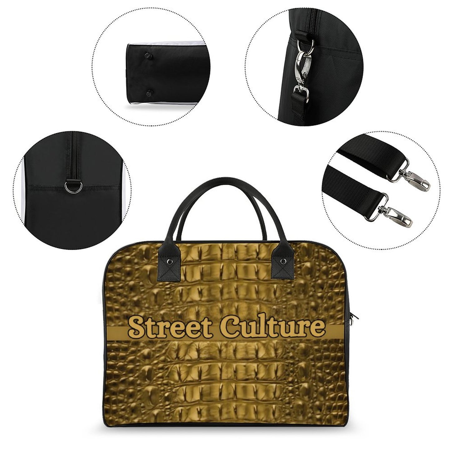 STREET CULTURE Alligator Travel Bag with double zippers (waterproof)