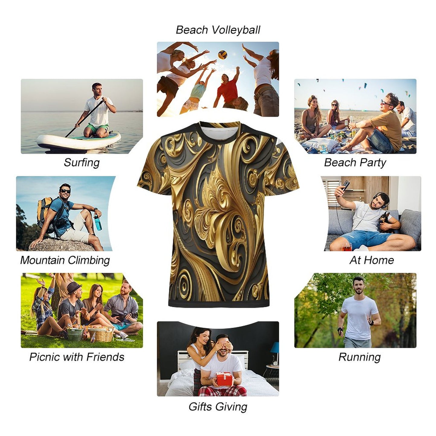 120gsm Short Sleeve All Over Print T-Shirt OMDT01 (All-Over Printing)