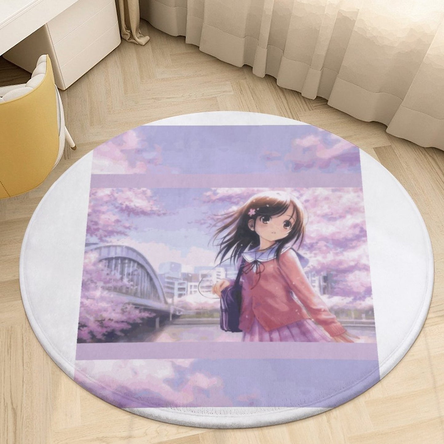 Round Coral Velvet Warm Floor Mat