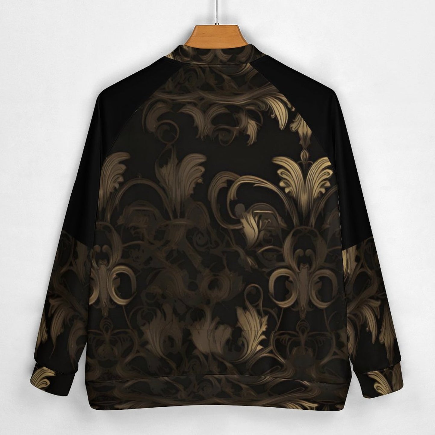 BLACK & GOLD ACCENT Baseball Jacket-2XS-6XL