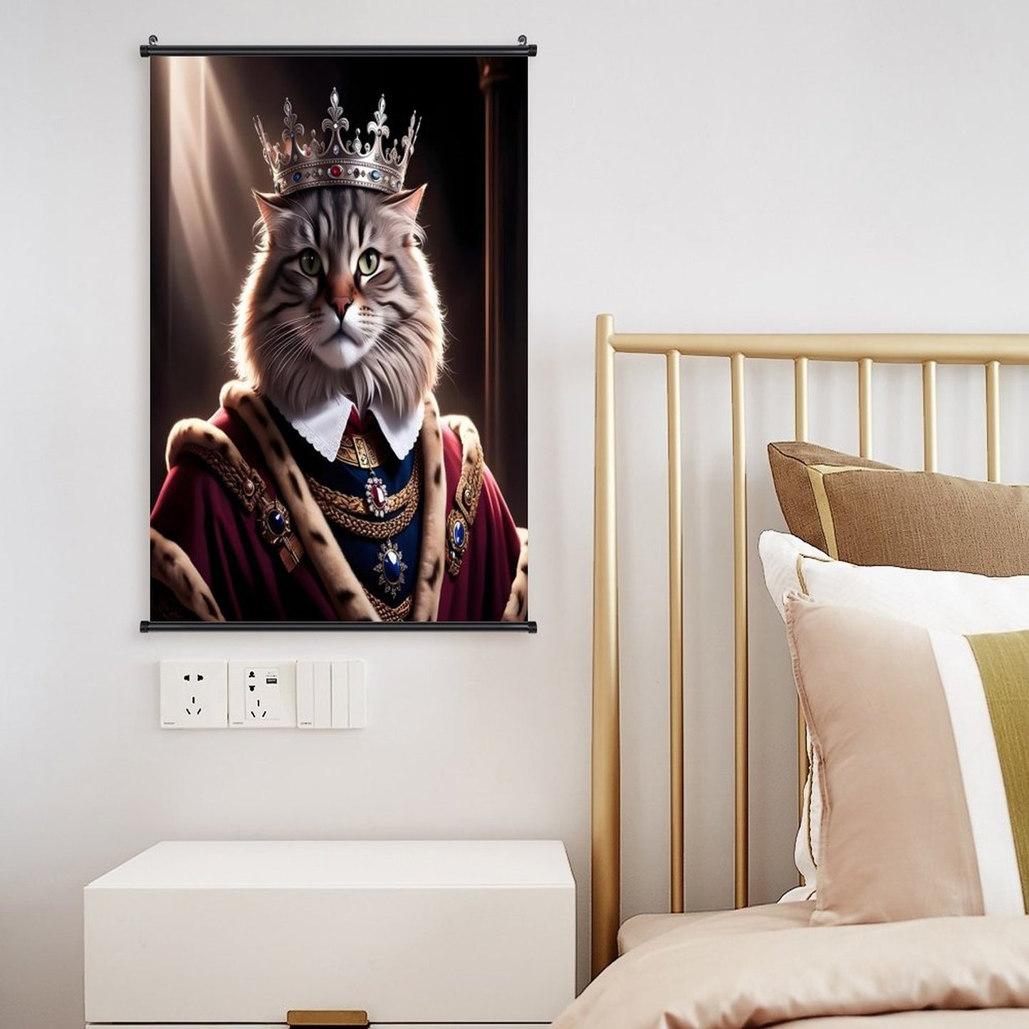 Canvas Hanging Poster with Scrolls-16"x24"/ 40x60cm-CAT KING