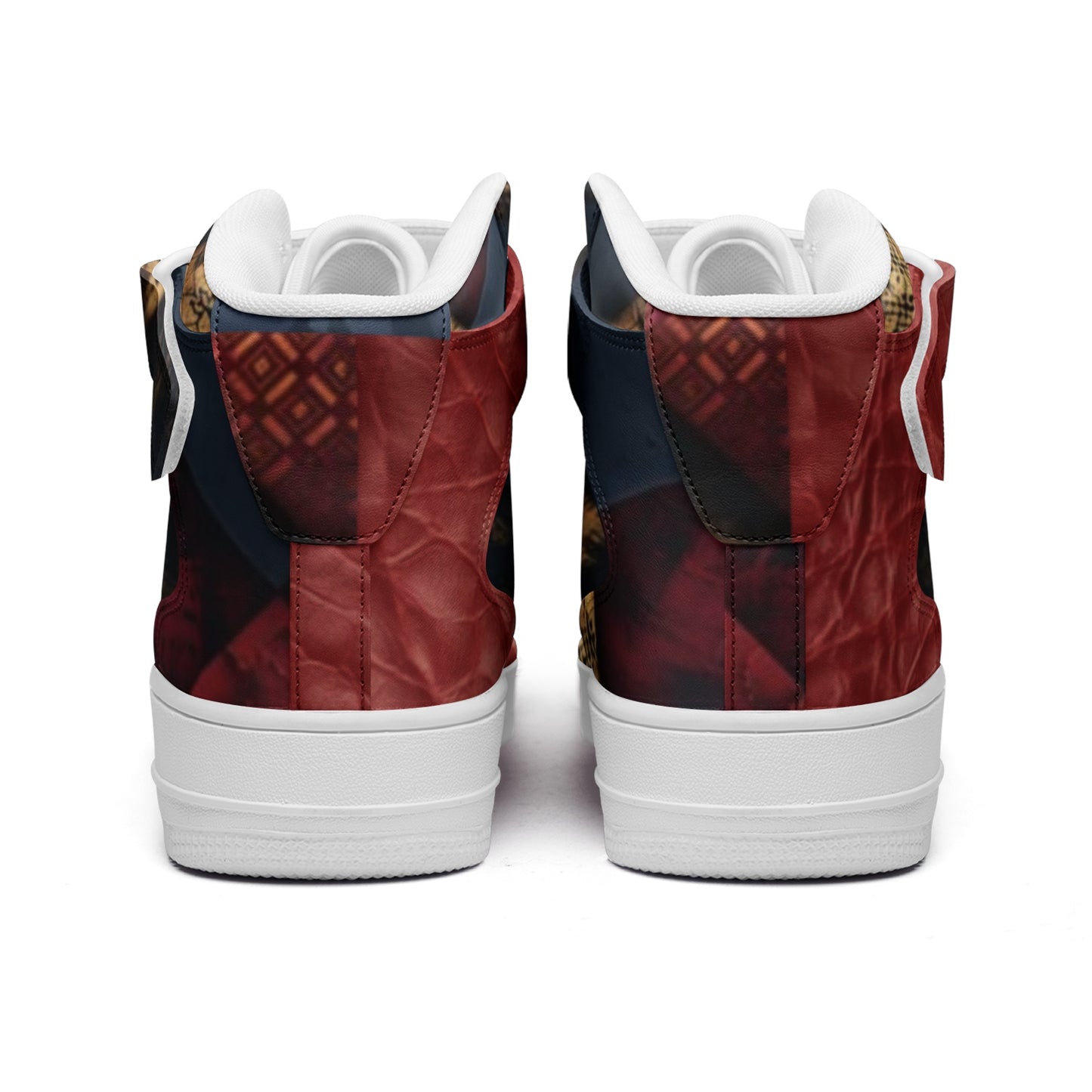 TRIANGLES & LEATHER Unisex High Top Leather Sneakers