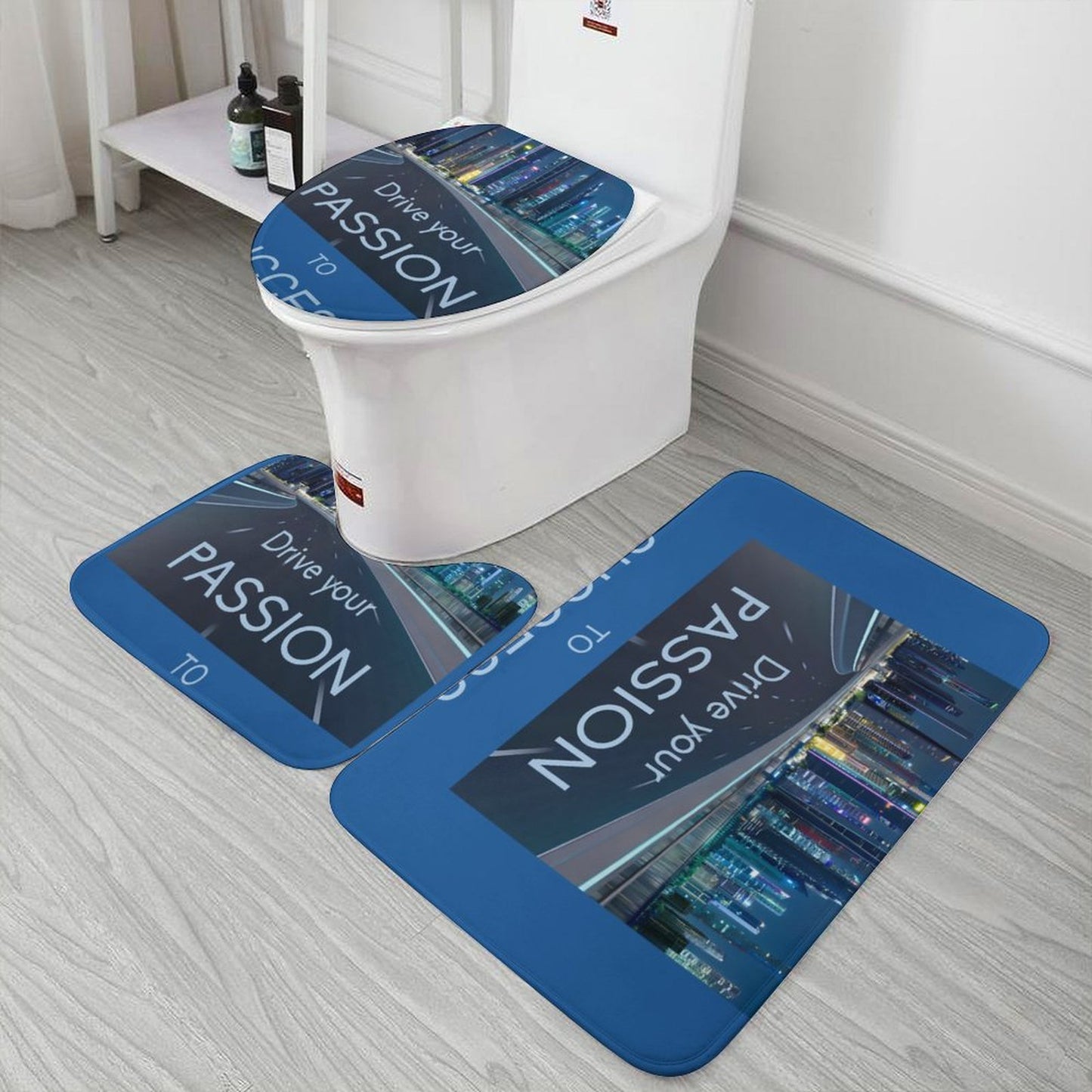 Coral Velvet Restroom Rug Set of 3-15.7"x23.6"/ 40x60cm