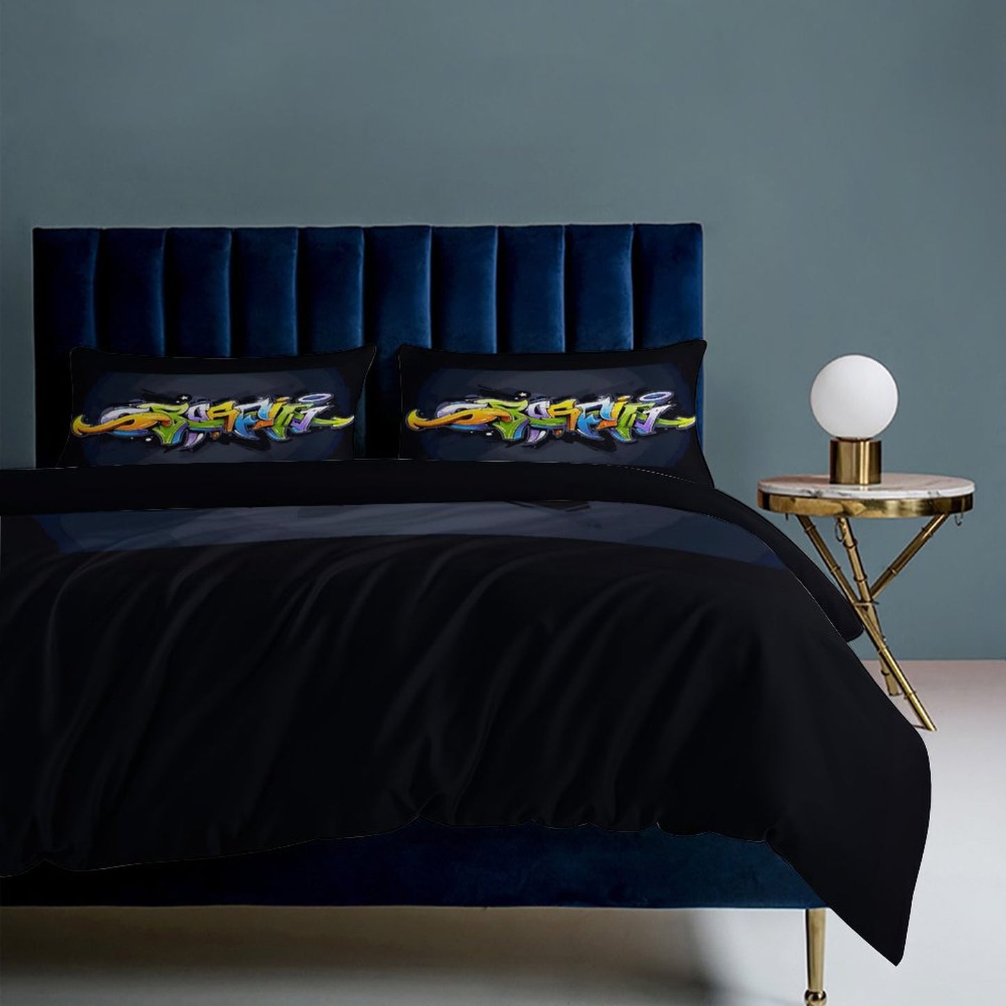 COLORFUL GRAFFITI 3-Piece Bedding Set-86"×70"/ 218×177cm-TWIN SIZE (Dual-sided Image)