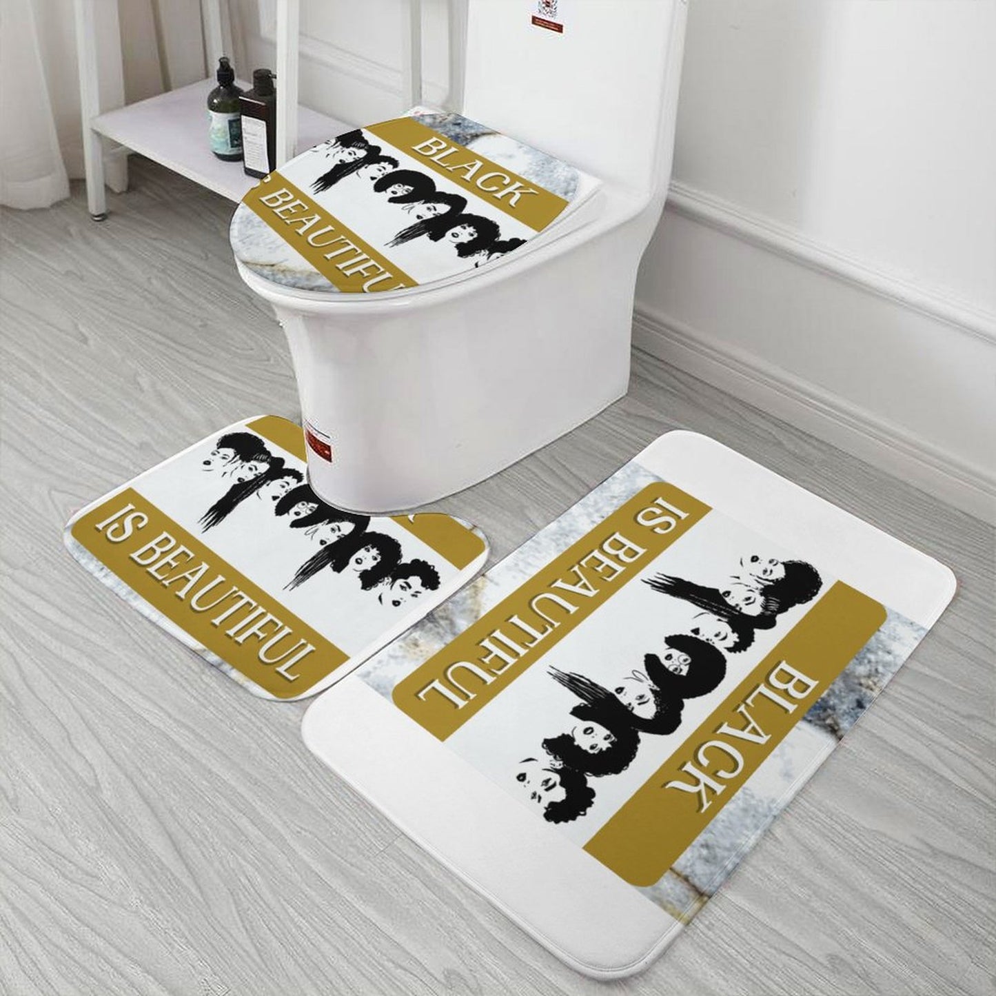 Coral Velvet Restroom Rug Set of 3-15.7"x23.6"/ 40x60cm