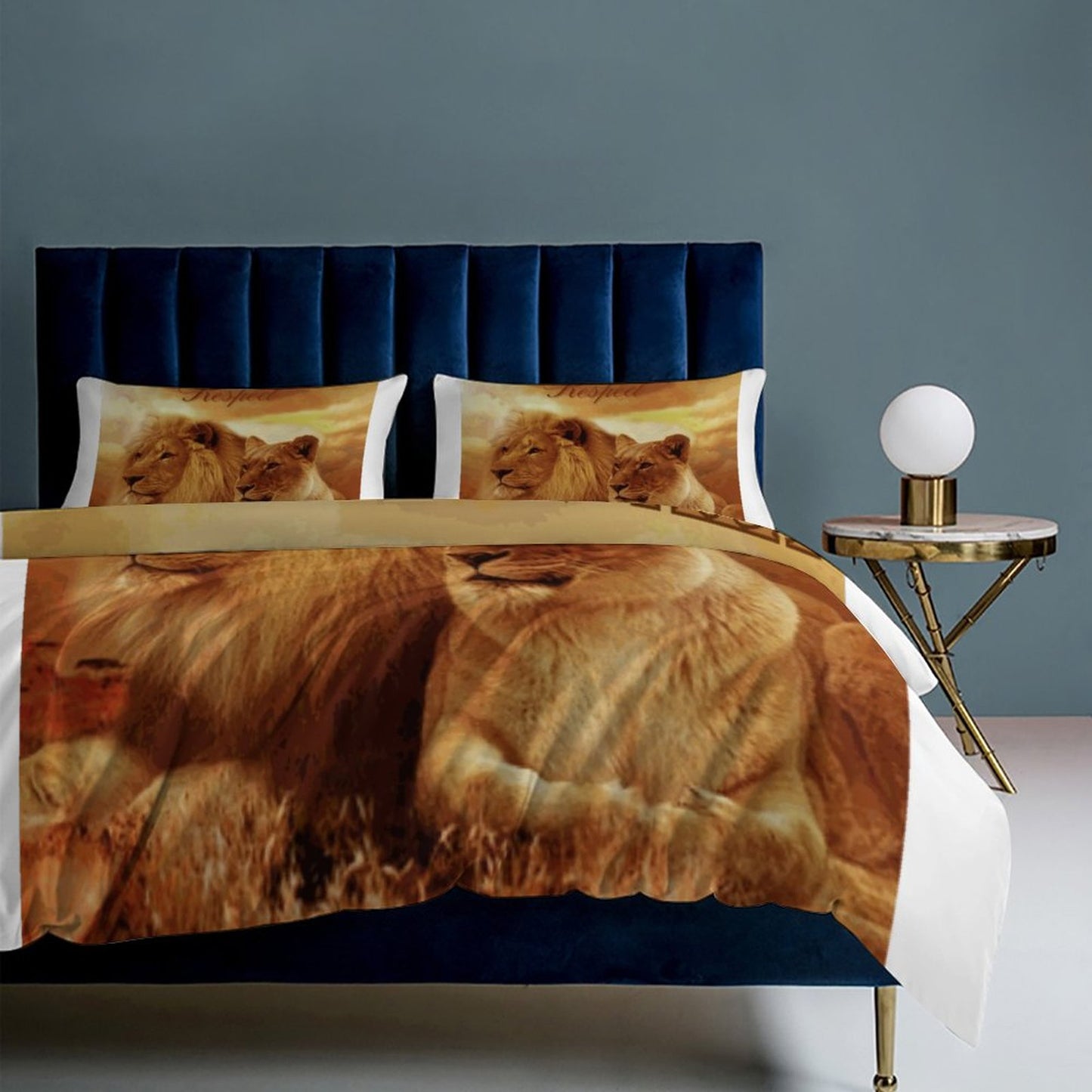 3-Piece Bedding Set-86"×70"/ 218×177cm (Dual-sidede Printing)