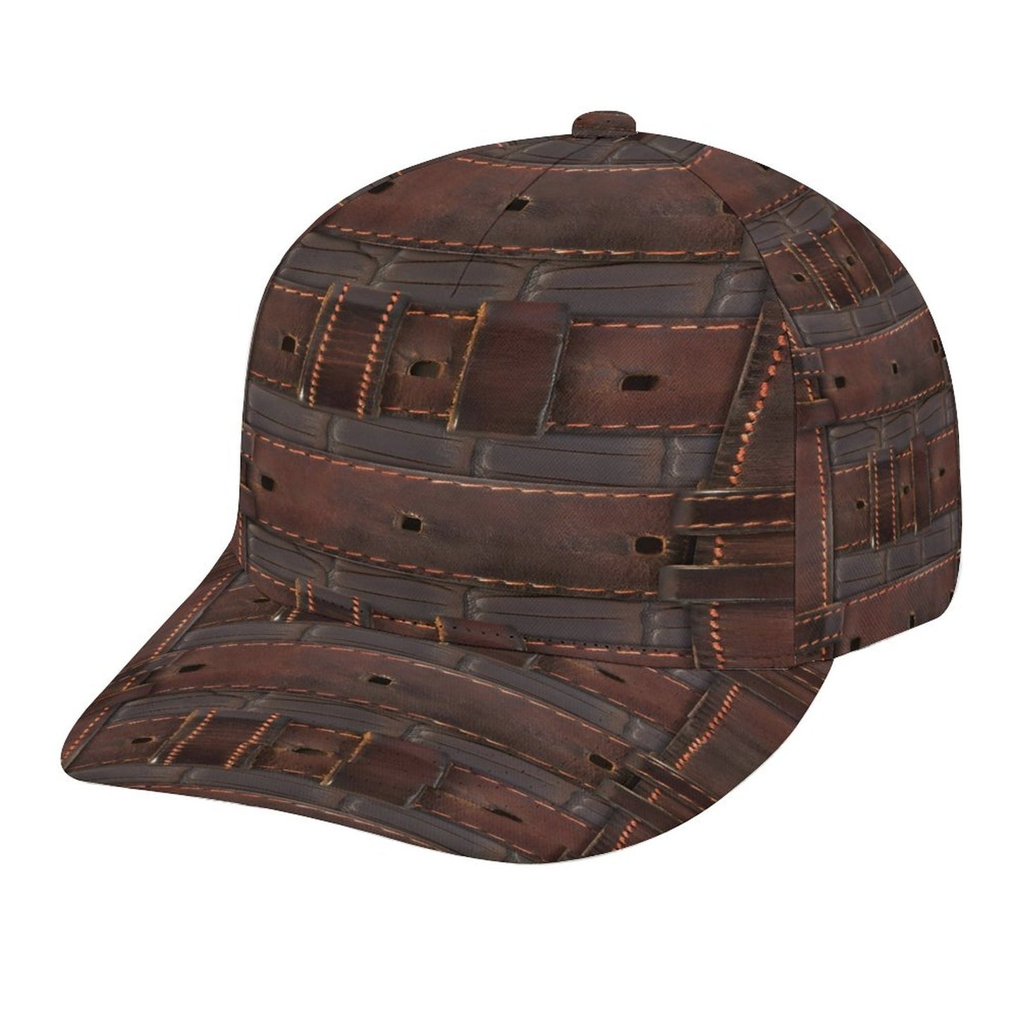 RUGGED LEATHER BUCKLE Print Bent Fitted Cap