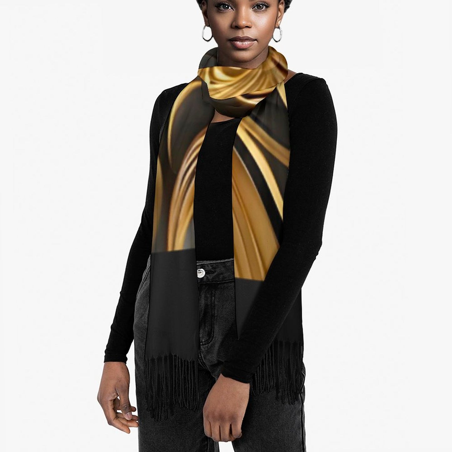 Cashmere-like Tassel Scarf (All-Over Printing)
