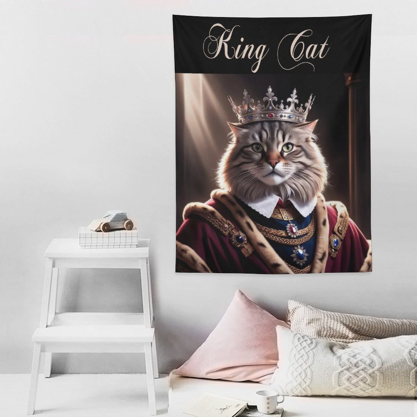 Wall Art with Vertical Tapestry