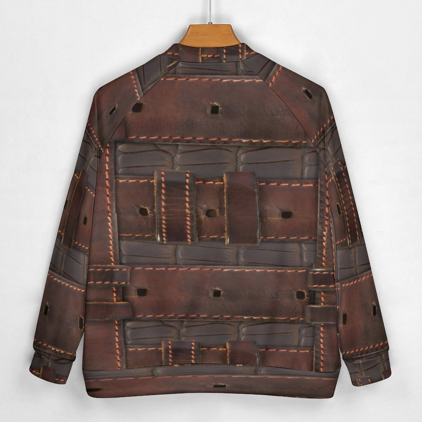RUGGED LEATHER BUCKLE Print Men's Baseball Jacket-*2XS-6XL