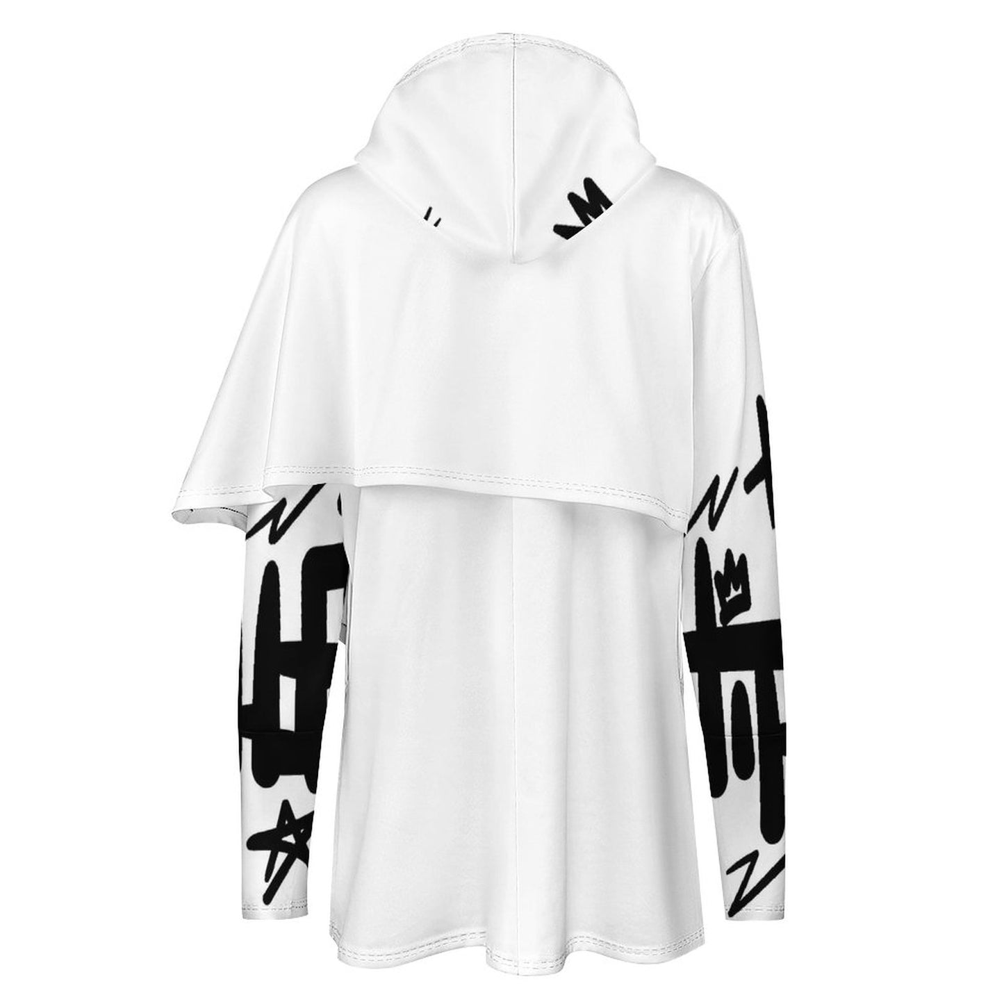 230gsm Poncho-style Long Sleeve Women Hoodie with Irregular Hem DS001 (All-Over Printing)