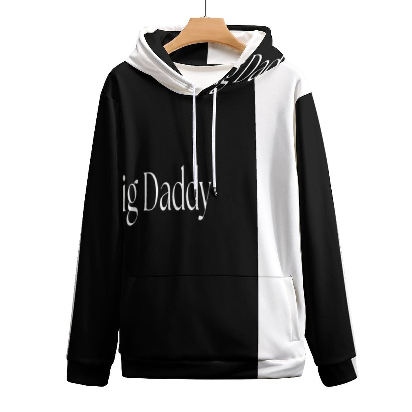 Men's Cool Hoodie with Double-layer Cap- S-6XL-BIG DADDY b/w