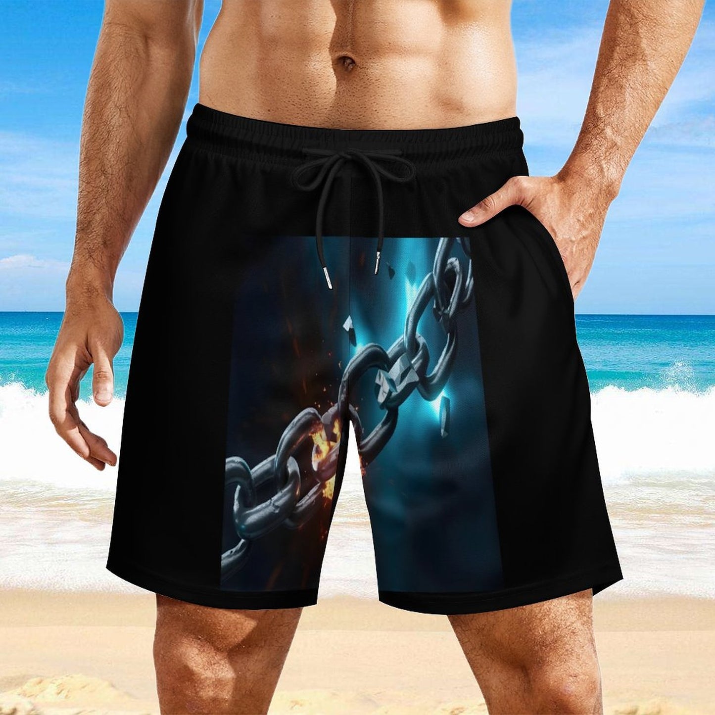 Men's Beach Shorts with 4 Pockets