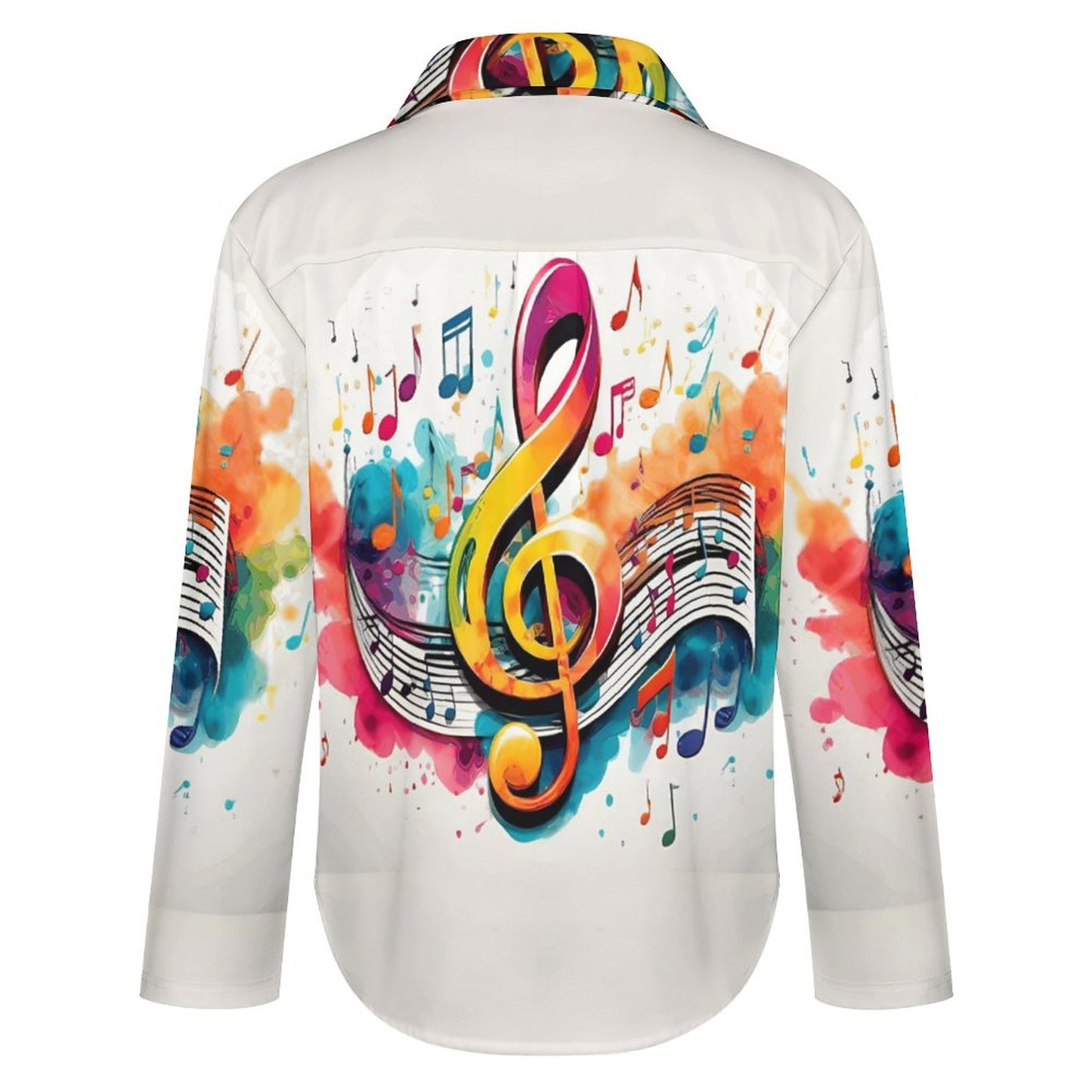 MUSIC GRAFFITI Women's Irregular Shirt-*SMALL-8XL