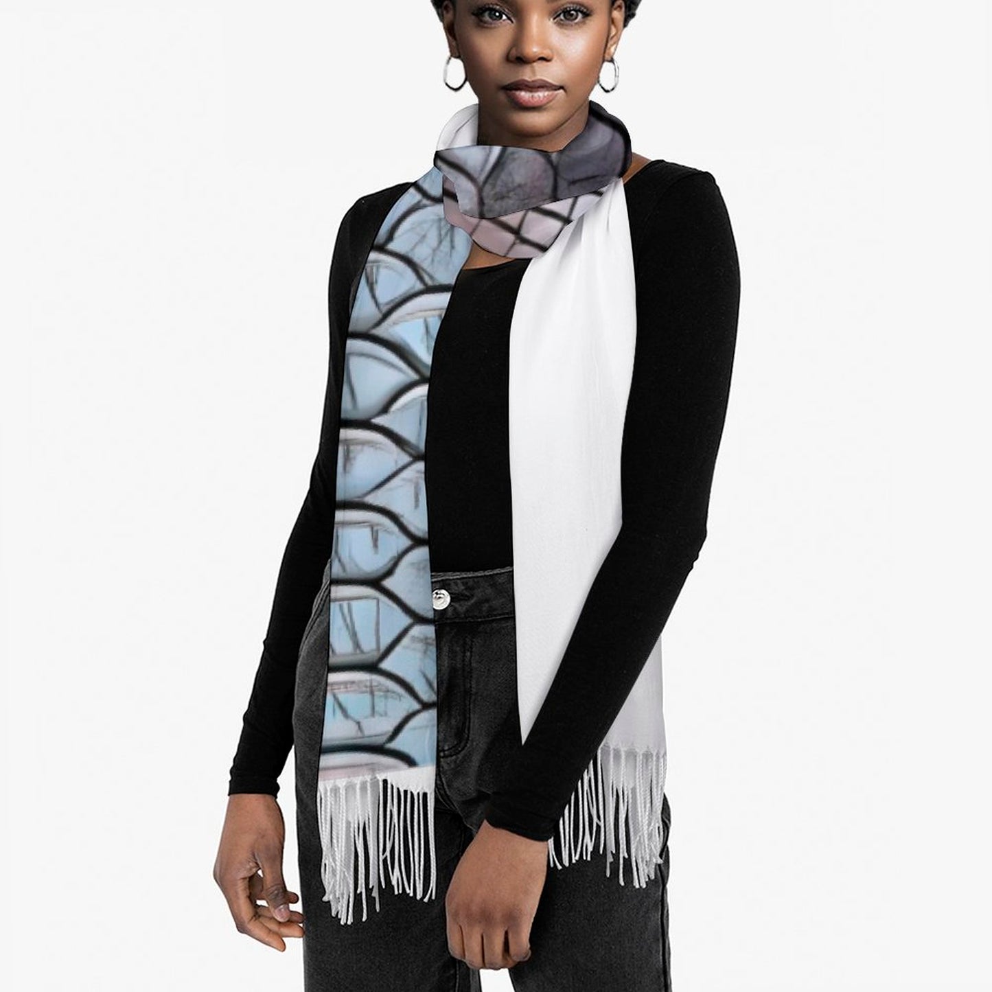 Cashmere-like Tassel Scarf (All-Over Printing)