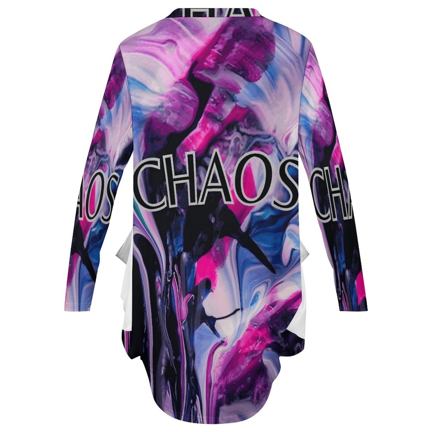 CHAOS Loose Long-sleeve Dress with Pockets-SMALL-5XL