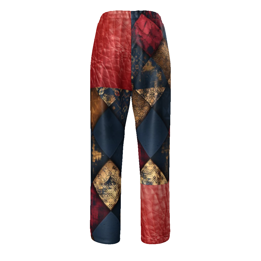 TRIANGLES & LEATHER Unisex Straight Leg Pants-SMALL-4XL