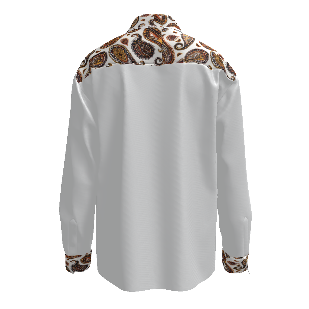 ORANGE PAISLEY Men's Classic Long Sleeve Shirt-*XS-4XL
