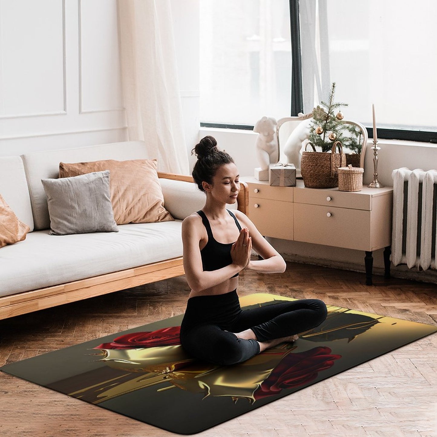 ROSE IN GOLD Coral Velvet LARGE Floor Mat for Home-60"x40"