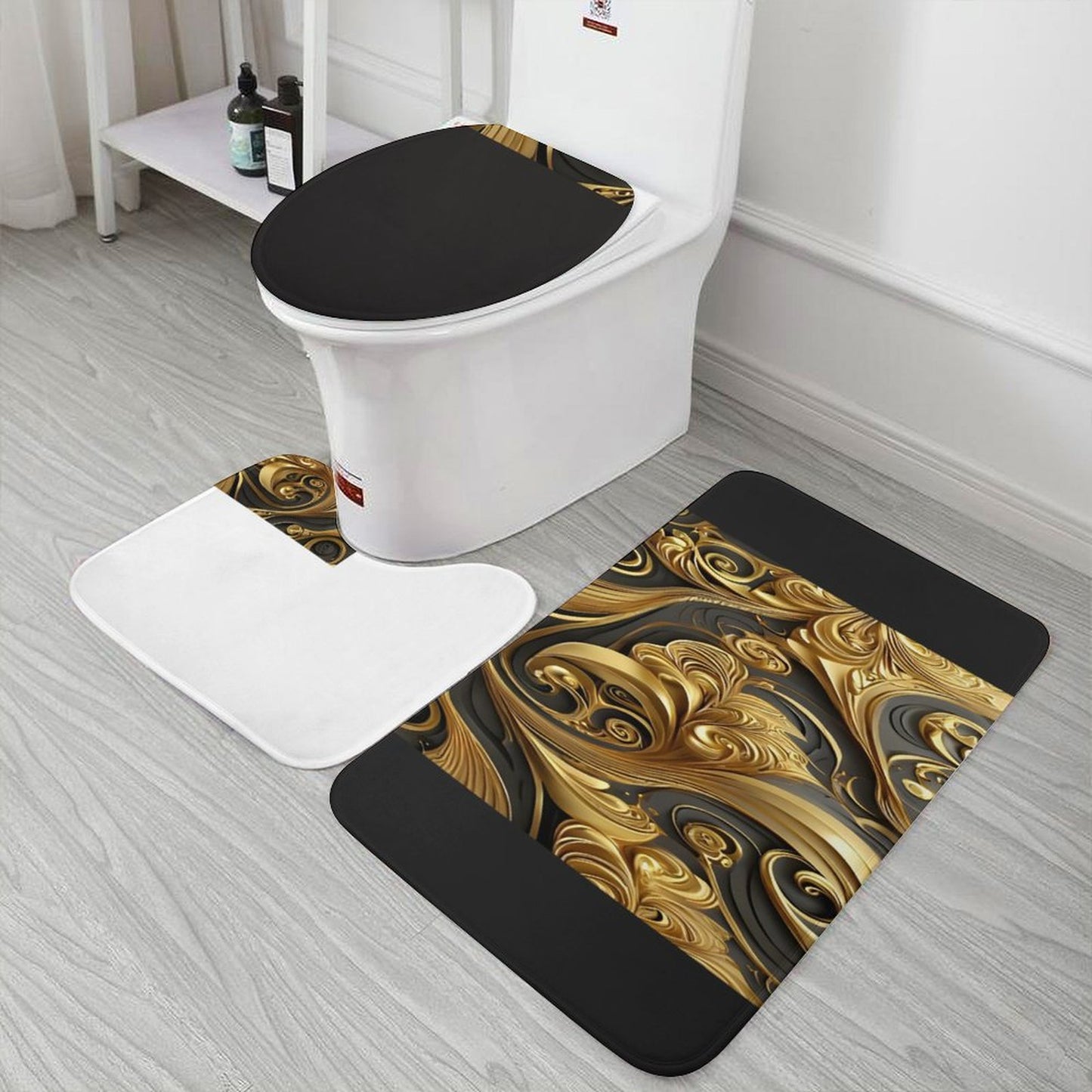 Coral Velvet Restroom Rug Set of 3-15.7"x23.6"/ 40x60cm