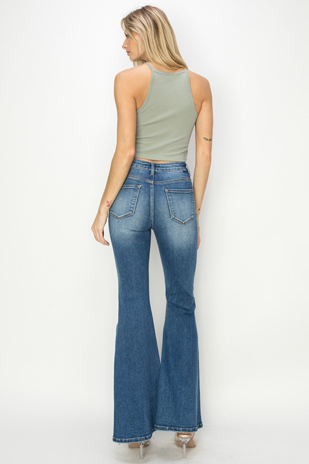 RISEN Full Size High Rise Front Seam FLARE JEANS-O-3XL