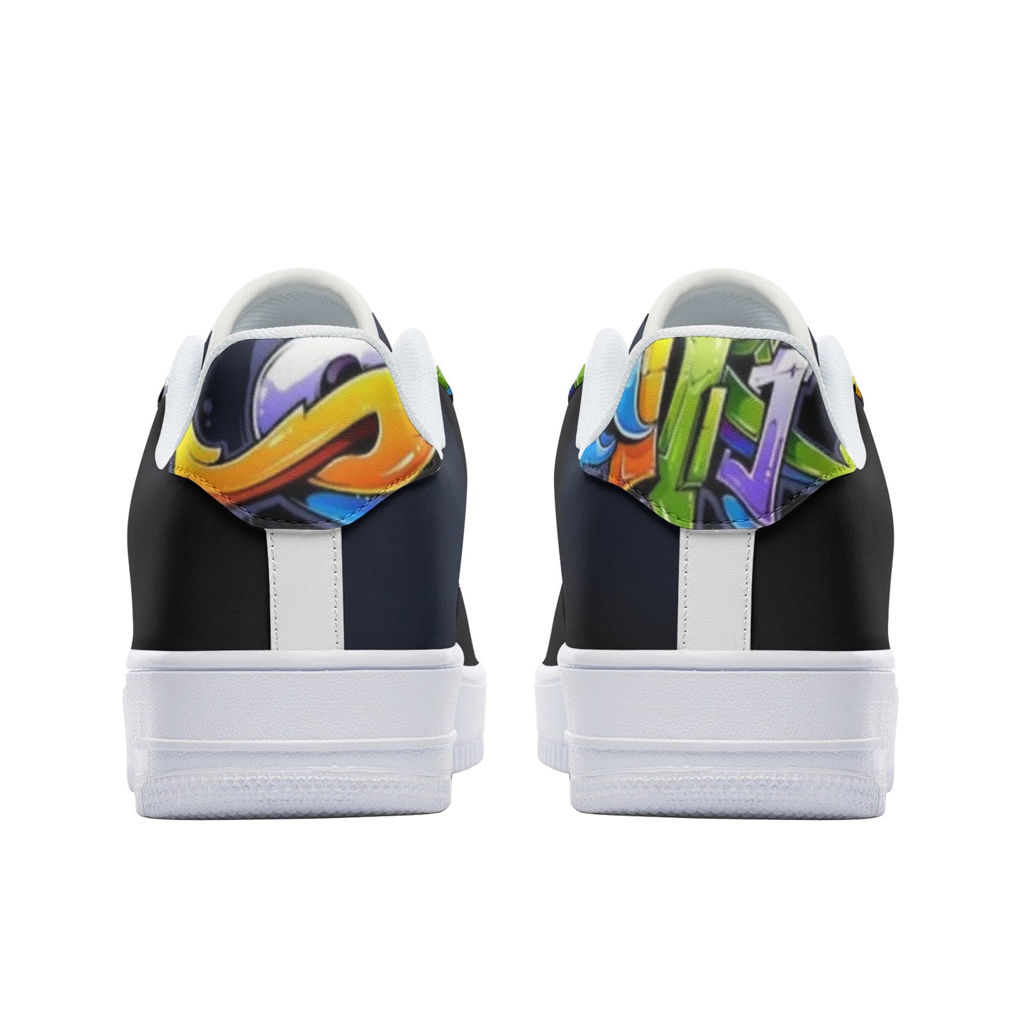 COLORFUL GRAFFITI UNISEX Low Top Leather Sneakers