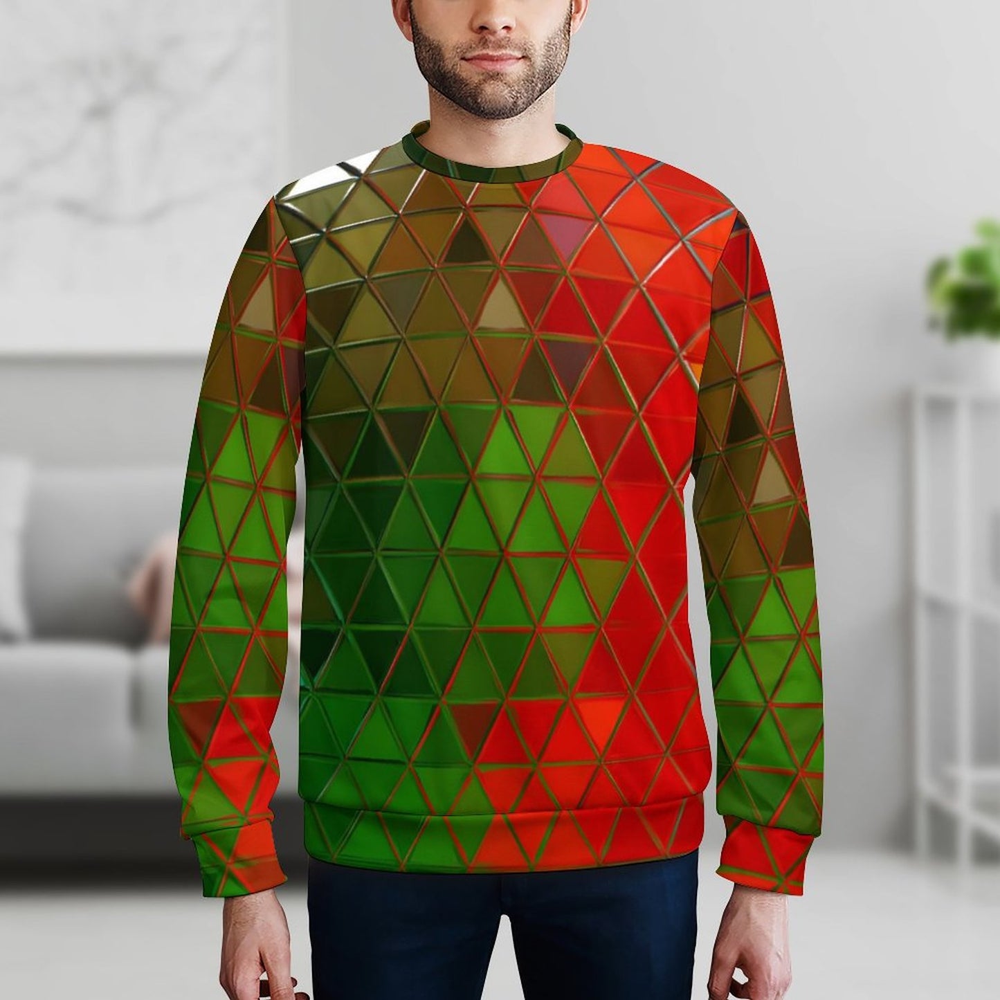 GLASS PRISM Round Neck Men's Sweatshirt-S-5XL
