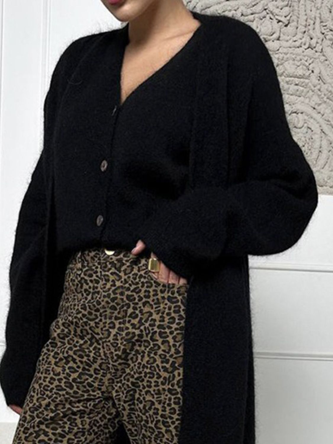 Fuzzy Open Front Solid Color Cardigan (white/tan/grey/pink/black) ONE SIZE